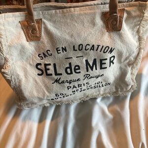 Myra Bag Cream and Brown Tote